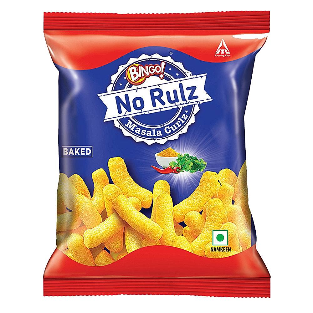 Bingo No Rulz Masala Baked Curlz: 80 gms