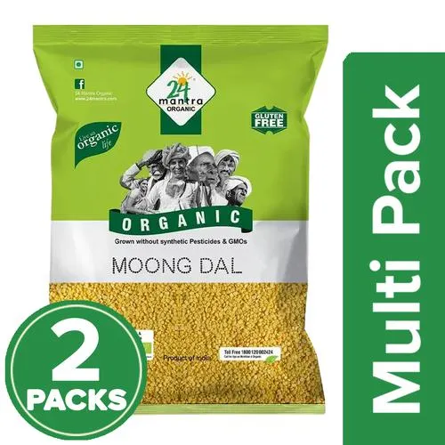 24 Mantra Organic Moong Dal, 2x1 kg Multipack