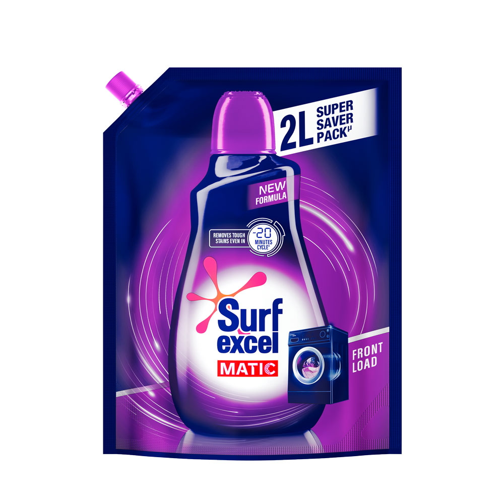 Surf Excel Matic Liquid Detergent Front Load Pouch: 2 Litres