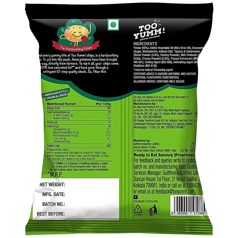 Too Yumm Style Cream & Onion Potato Chips: 90 gms