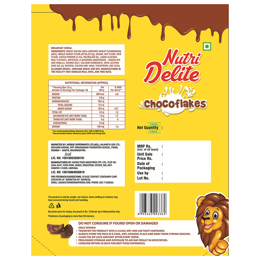 Nutri Delite Chocoflakes: 1200 gms