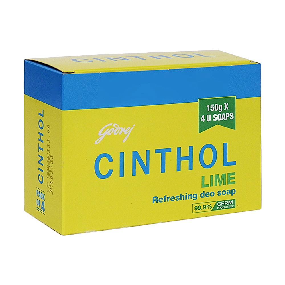 Cinthol Lime Refreshing Deo Soap: 4x150 gms